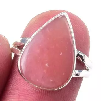 Natural Pink Opal Gemstone Handmade 925 Solid Sterling Silver Ring Size 6 z0y55