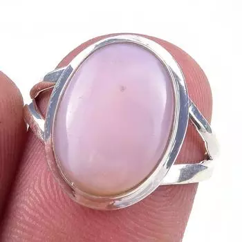 Natural Pink Opal Gemstone Handmade 925 Solid Sterling Silver Ring Size 6 I8Q79