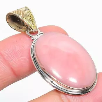 Natural Pink Opal Gemstone Handmade 925 Solid Sterling Silver Pendant 2 A5g34