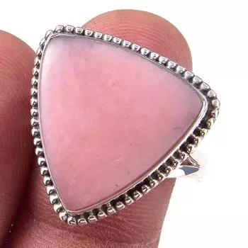 Natural Pink Opal Gemstone Handmade 925 Solid Sterling Silver Ring Size 10 v4S11