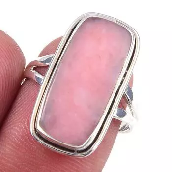 Natural Pink Opal Gemstone Handmade 925 Solid Sterling Silver Ring Size 7 Y3H19
