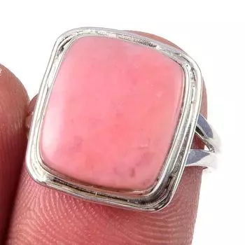 Natural Pink Opal Gemstone Handmade 925 Solid Sterling Silver Ring Size 6 k4o99