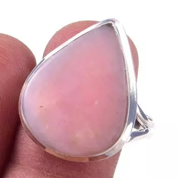Natural Pink Opal Gemstone Handmade 925 Solid Sterling Silver Ring Size 10 d8d78
