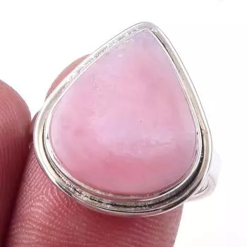 Natural Pink Opal Gemstone Handmade 925 Solid Sterling Silver Ring Size 8.5 E8y53