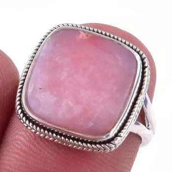Natural Pink Opal Gemstone Handmade 925 Solid Sterling Silver Ring Size 6 Y1z55