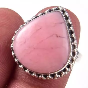 Natural Pink Opal Gemstone Handmade 925 Solid Sterling Silver Ring Size 8 y7l37