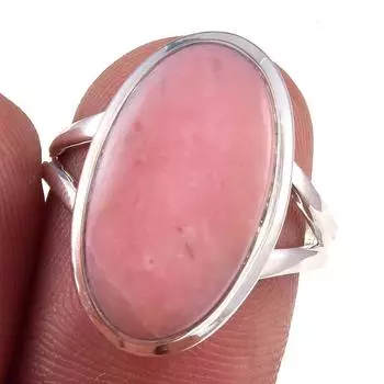 Natural Pink Opal Gemstone Handmade 925 Solid Sterling Silver Ring Size 7 h2r13