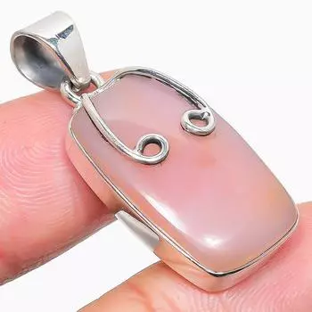 Natural Pink Opal Gemstone Handmade 925 Solid Sterling Silver Pendant 1.50 J1E24