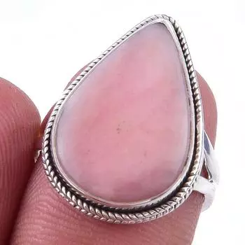 Natural Pink Opal Gemstone Handmade 925 Solid Sterling Silver Ring Size 6 P0P82