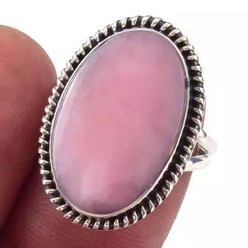 Natural Pink Opal Gemstone Handmade 925 Solid Sterling Silver Ring Size 7 G4K25