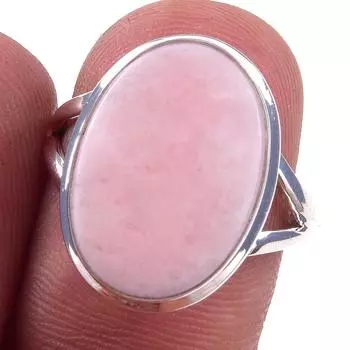 Natural Pink Opal Gemstone Handmade 925 Solid Sterling Silver Ring Size 7 M3F05