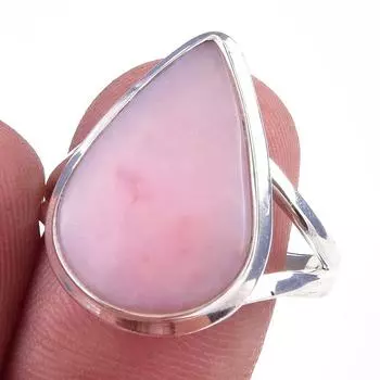 Natural Pink Opal Gemstone Handmade 925 Solid Sterling Silver Ring Size 9 U1d43
