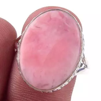 Natural Pink Opal Gemstone Handmade 925 Solid Sterling Silver Ring Size 9 z1K41