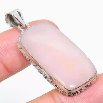 Natural Pink Opal Gemstone Handmade 925 Solid Sterling Silver Pendant 2 g6m22