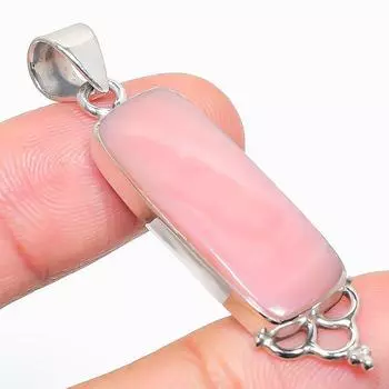 Natural Pink Opal Gemstone Handmade 925 Solid Sterling Silver Pendant 2.25 t0q97