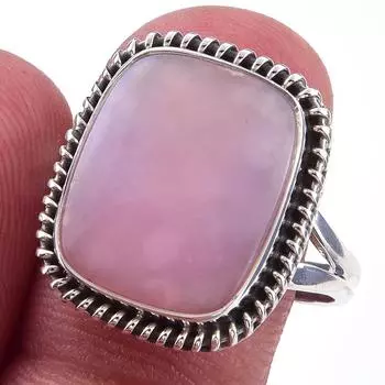 Natural Pink Opal Gemstone Handmade 925 Solid Sterling Silver Ring Size 9 T6M90