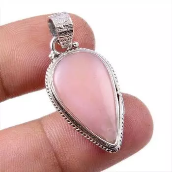 Natural Pink Opal Gemstone Handmade 925 Solid Sterling Silver Pendant 1.5 p3z38