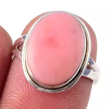 Natural Pink Opal Gemstone Handmade 925 Solid Sterling Silver Ring Size 6 j9T07