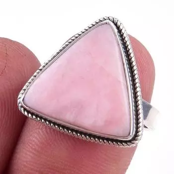 Natural Pink Opal Gemstone Handmade 925 Solid Sterling Silver Ring Size 7 r0a57