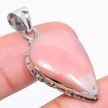 Natural Pink Opal Gemstone Handmade 925 Solid Sterling Silver Pendant 1.50 g0P77