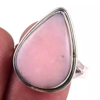 Natural Pink Opal Gemstone Handmade 925 Solid Sterling Silver Ring Size 9.5 v7M44