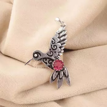 Natural Pink Rubellite Gemstone 925 Sterling Silver Jewelry Dainty Pendant 1.8 CP-20-10