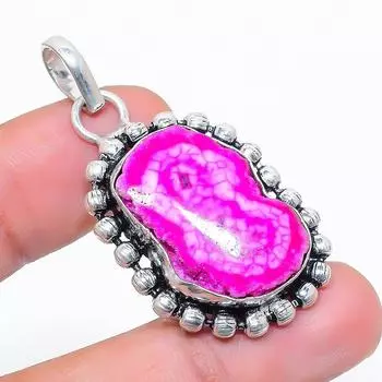 Natural Pink Solar Quartz Gemstone 925 Sterling Silver Pendant 1.77 h6F29