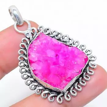 Natural Pink Solar Quartz Gemstone 925 Sterling Silver Pendant 1.81 p6q23