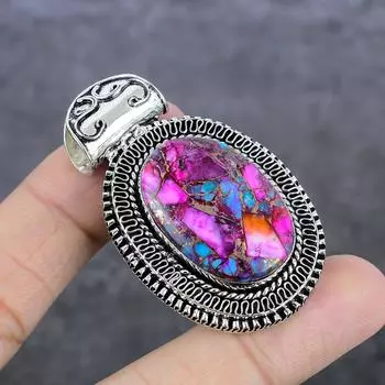 Natural Pink Spiny Oyster 925 Sterling Silver Jewelry Pendant 2.21 J7Y49