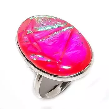 Natural Pink Triplet Opal Gemstone 925 Sterling Silver Jewelry Ring Size 7 R3T57