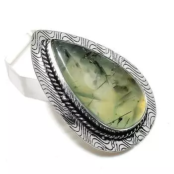 Natural Prehnite Gemstone 925 Sterling Silver Jewelry Pendant 2.01 M2h32