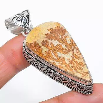 Natural Psilomelaine Dendritic Handmade 925 Sterling Silver Pendant 2.36 c9o90