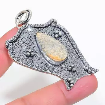 Natural Psilomelane Dendritic 925 Sterling Silver Jewelry Pendant 2.56 R0Z30