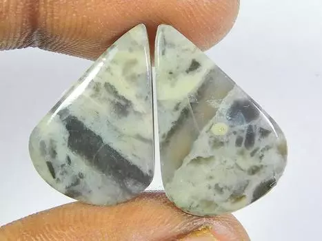Natural Puff Jasper Matched Pair Pear Cabochon Loose Gemstone 15X22X04 MM SK-264