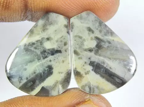 Natural Puff Jasper Matched Pair Pear Cabochon Loose Gemstone 17X24X04 MM SK-276
