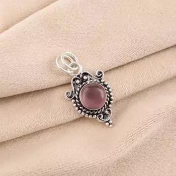 Natural Purple Cat s Eye Gemstone 925 Stamped Silver Jewelry Handcrafted Pendant PP-39-50