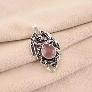 Natural Purple Cat s Eye Gemstone 925 Solid Silver Jewelry Pendant 1.55 For Her CP-9-39