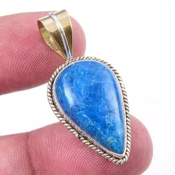 Natural Purple Moonstone Gemstone 925 Solid Silver Two Tone Pendant 1.50 a5i35