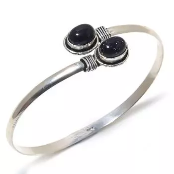 Браслет-манжета ручной работы из натурального фиолетового солнечного камня, регулируемый q9z75