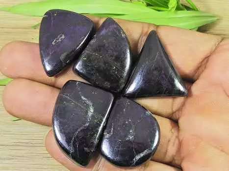 Natural Purpurite 5Pcs Mix Shape cabochon Loose Gemstone Lot 27-32MM 214Cts RQ-2728