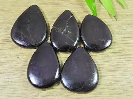 Natural Purpurite 5Pcs Pear Shape cabochon Loose Gemstone Lot 30-35MM 231Cts RQ-2719
