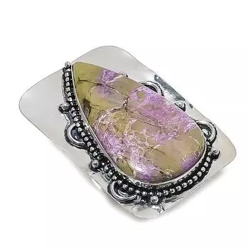 Natural Purpurite Gemstone Handmade 925 Sterling Silver Jewelry Ring Size 8 j5o16