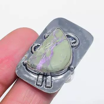 Natural Purpurite Gemstone Handmade 925 Sterling Silver Jewelry Ring Size 9 P1b54