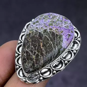 Natural Purpurite Gemstone Handmade 925 Sterling Silver Jewelry Ring Size 7 Z3w87