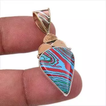 Natural Rainbow Calsilica Gemstone 925 Solid Silver Two Tone Pendant 1.75 N8c75