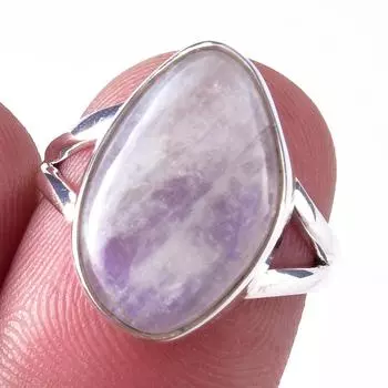 Natural Rainbow Moon Stone Gemstone Handmade 925 Sterling Silver Ring S.6 Z4d74