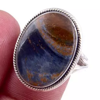 Natural Rainbow Moon Stone Gemstone Handmade 925 Sterling Silver Ring S.10 q6p44