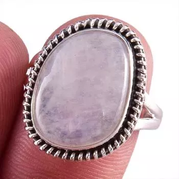 Natural Rainbow Moon Stone Gemstone Handmade 925 Sterling Silver Ring S.9 c5e60