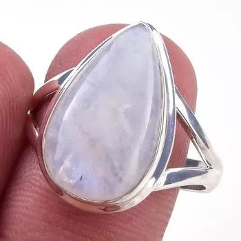 Natural Rainbow Moon Stone Gemstone Handmade 925 Sterling Silver Ring S.9 j2i00