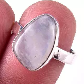 Natural Rainbow Moon Stone Gemstone Handmade 925 Sterling Silver Ring S.8 b2f51